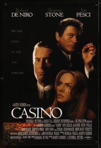 1j096 CASINO 1sh '95 Martin Scorsese, Robert De Niro & Sharon Stone, Joe Pesci rolls snake-eyes!