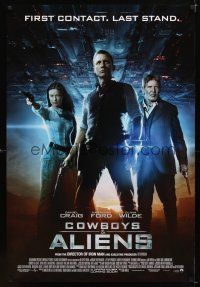 1j131 COWBOYS & ALIENS advance DS 1sh '11 Daniel Craig, Harrison Ford, Olivia Wilde!