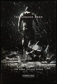 1j160 DARK KNIGHT RISES teaser DS 1sh '12 the legend ends, cool image of broken mask in the rain!