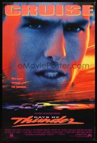 1j164 DAYS OF THUNDER int'l 1sh '90 super close image of angry NASCAR race car driver Tom Cruise!