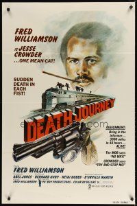 1j171 DEATH JOURNEY 1sh '75 Fred Williamson, cool train and gun artwork design!