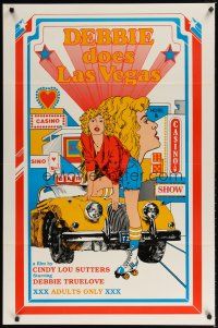 1j175 DEBBIE DOES LAS VEGAS 1sh '82 Debbie Truelove, wonderful sexy gambling casino artwork!