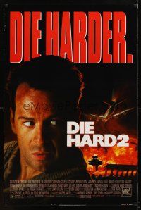 1j187 DIE HARD 2 1sh '90 tough guy Bruce Willis is in the wrong place at the right time!