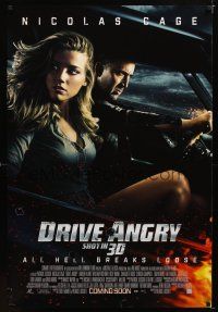 1j195 DRIVE ANGRY advance DS 1sh '11 Patrick Lussier, Nicolas Cage & sexy Amber Heard!