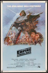 1j202 EMPIRE STRIKES BACK style B 1sh '80 George Lucas sci-fi classic, cool artwork by Tom Jung!