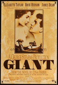 1j256 GIANT DS 1sh R96 James Dean, Elizabeth Taylor, Rock Hudson, directed by George Stevens!