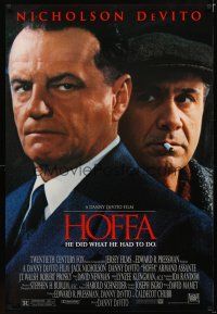 1j311 HOFFA style B 1sh '92 huge close-up of Jack Nicholson as Jimmy Hoffa & Danny DeVito!