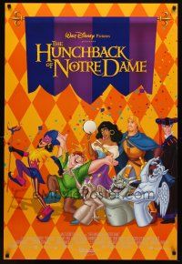 1j328 HUNCHBACK OF NOTRE DAME int'l DS 1sh '96 Walt Disney cartoon, cool checkerboard art!