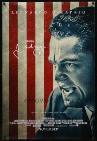 1j360 J. EDGAR advance DS 1sh '11 Leonardo DiCaprio in title role, cool American flag design!