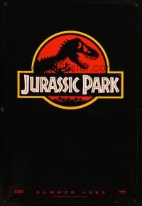 1j372 JURASSIC PARK teaser 1sh '93 Steven Spielberg, Richard Attenborough re-creates dinosaurs!
