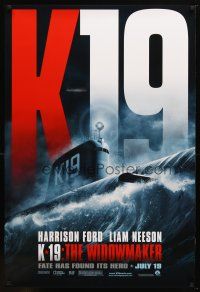 1j374 K-19: THE WIDOWMAKER teaser 1sh '02 cool art of Russian submarine!