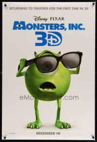1j502 MONSTERS, INC. advance DS 1sh R12 best Disney & Pixar computer animated CGI cartoon!