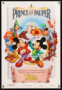1j625 RESCUERS DOWN UNDER/PRINCE & THE PAUPER DS 1sh '90 art of Mickey, Goofy, Donald, Pluto!