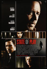 1j744 STATE OF PLAY advance DS 1sh '09 Russell Crowe, Affleck, McAdams & Helen Mirren!