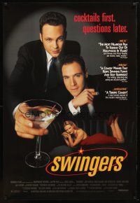 1j762 SWINGERS reviews 1sh '96 Vince Vaughn w/martini, Jon Favreau, sexy Heather Graham!
