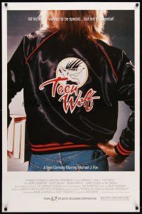 1j769 TEEN WOLF 1sh '85 teenage werewolf Michael J. Fox, different image!
