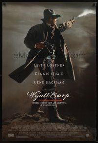 1j846 WYATT EARP 1sh '94 cool image of Kevin Costner in the title role firing gun!