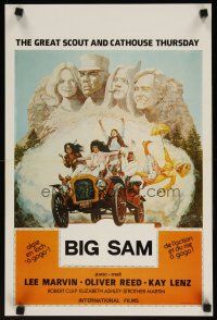 1k097 GREAT SCOUT & CATHOUSE THURSDAY Belgian '76 wacky art of Lee Marvin & cast in Mount Rushmore