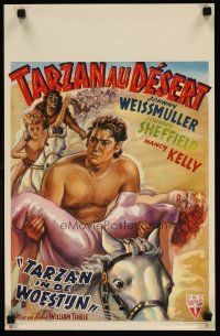 1k118 TARZAN'S DESERT MYSTERY Belgian 1948 Johnny Weissmuller, Johnny Sheffield & Cheetah!