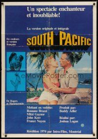 1k011 SOUTH PACIFIC Canadian 1sh R74 Rossano Brazzi, Mitzi Gaynor, Rodgers & Hammerstein musical!