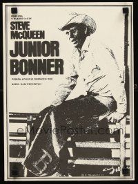 1k178 JUNIOR BONNER Czech 11x16 '73 rodeo cowboy Steve McQueen sitting on fence!