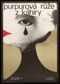 1k217 PURPLE ROSE OF CAIRO Czech 23x33 '87 Woody Allen, strange Karel Teissig art!