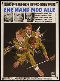 1k396 HOUSE OF CARDS Danish '69 George Peppard, Orson Welles, cool action art!