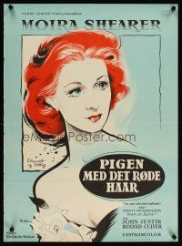 1k414 MAN WHO LOVED REDHEADS Danish '55 Stilling close-up art of pretty Moira Shearer!