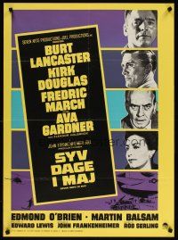 1k440 SEVEN DAYS IN MAY Danish '64 Burt Lancaster, Kirk Douglas, Fredric March & Ava Gardner!