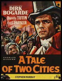 1k031 TALE OF TWO CITIES English half crown '58 art of Dirk Bogarde on his way to execution!