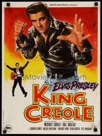 1k251 KING CREOLE French 15x21 R80s great full-length art of Elvis Presley by Jean Mascii!