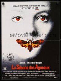 1k267 SILENCE OF THE LAMBS French 15x21 '90 great image of Jodie Foster with moth over mouth!