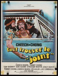1k272 UP IN SMOKE French 15x21 '78 Cheech & Chong marijuana drug classic, great Scakisbrick art!