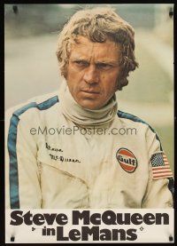 1k051 LE MANS white style teaser German '71 cool close up of race car driver Steve McQueen!