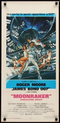 1k143 MOONRAKER Italian locandina '79 art of Roger Moore as Bond & sexy Lois Chiles by Goozee!
