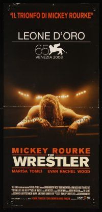 1k168 WRESTLER Italian locandina '08 Darren Aronofsky, cool image of Mickey Rourke on the ropes!