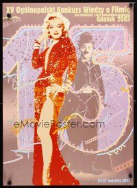 1k494 XV OGOLNOPOLSKI KONKURS WIEDZY O FILMIE Polish 19x27 '03 art of Marilyn Monroe & Chaplin!