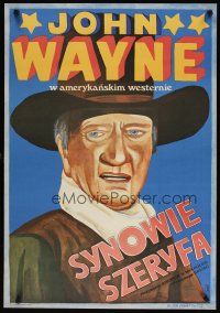 1k509 CAHILL Polish 23x33 '75 Mucha Ihnatowicz art of United States Marshall John Wayne!
