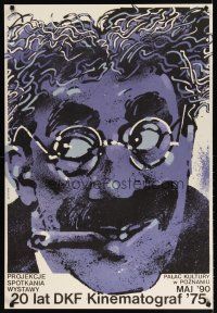 1k590 20 LAT DKF KINEMATOGRAF '75 Polish 27x38 '90 cool Swierzy artwork of Groucho Marx!