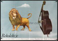 1k622 REKOLEKCJE Polish 27x38 '78 wacky Urbaniec art of lion & cello!