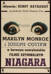 1k555 NIAGARA Polish 20x30 '66 Marilyn Monroe, Joseph Cotten, Freudenreich art of eyes!