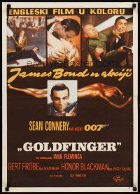 1k069 GOLDFINGER Yugoslavian '64 great images of Sean Connery as James Bond 007, Blackman, Eaton!