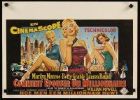 1m802 HOW TO MARRY A MILLIONAIRE 15x20 REPRO poster '00s Marilyn Monroe, Grable & Bacall!