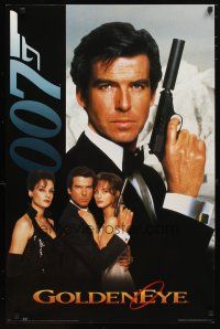 1m655 GOLDENEYE commercial poster '95 Pierce Brosnan as James Bond, Famke Janssen, Scorupco!