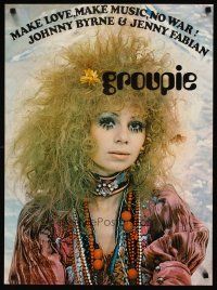1m664 GROUPIE Dutch commercial poster '69 Jenny Fabian's book, image of girl in wild make-up!