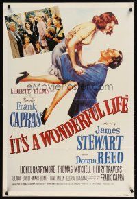 1m670 IT'S A WONDERFUL LIFE commercial poster '96 James Stewart, Donna Reed, Barrymore, Capra!