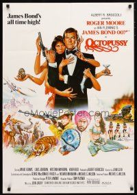 1m693 OCTOPUSSY Dutch commercial poster '83 art of sexy Maud Adams & Roger Moore as Bond!