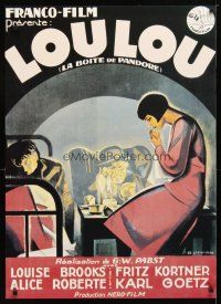 1m695 PANDORA'S BOX Italian commercial poster '80s Peron art of sexy Louise Brooks, G.W. Pabst!