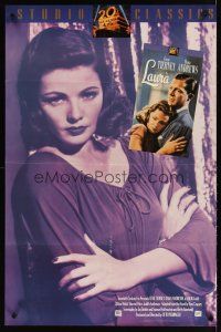 1m580 LAURA video 1sh R93 Dana Andrews lusts after sexy Gene Tierney, Otto Preminger!