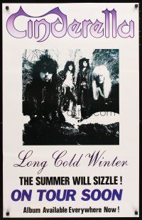 1m514 CINDERELLA 24x38 music poster '88 Long Cold Winter, image of hair metal band!